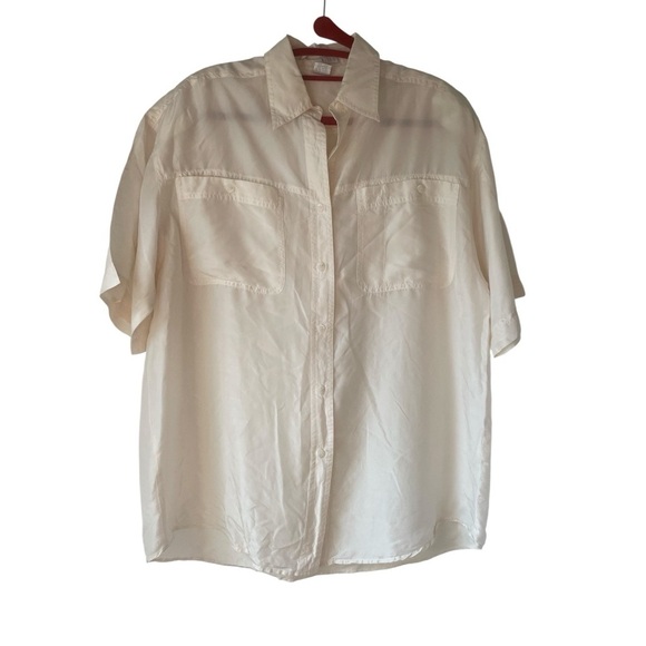 Vintage 90’s The Limited 100% Silk Button Down Short Sleeve Top - Picture 1 of 9